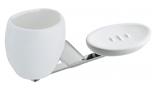 Мыльница Webert Aria AI501101015 белая, со стаканом