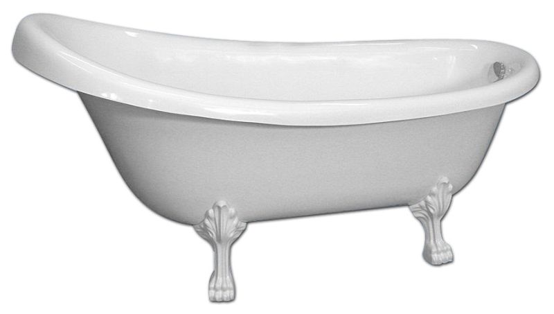 Ванна из искусственного камня Castone Даллас белая, ножки белые