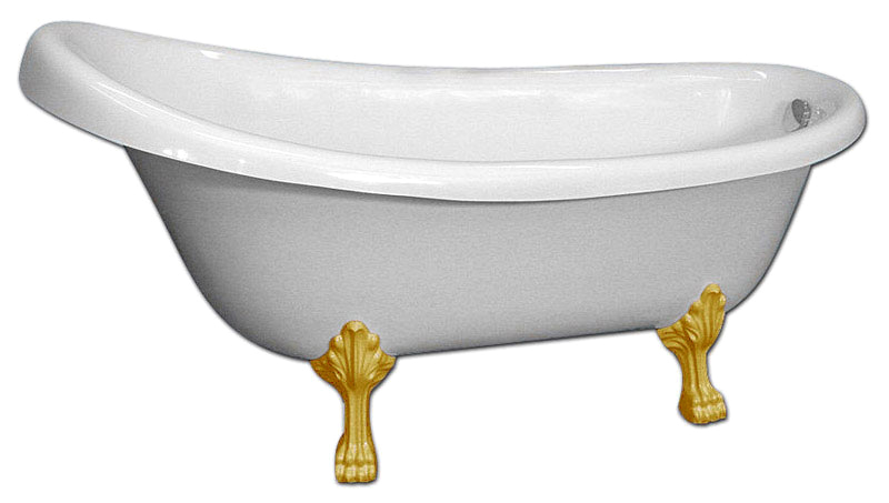 Ванна из искусственного камня Castone Даллас белая, ножки золото