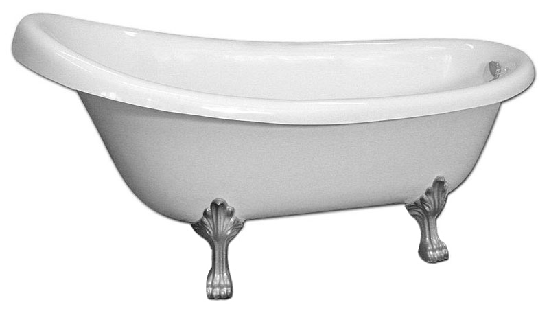 Ванна из искусственного камня Castone Даллас белая, ножки хром