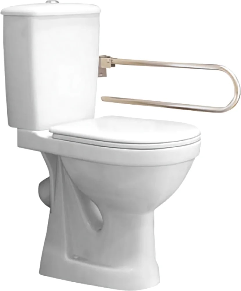 Унитаз-компакт Оскольская керамика Персона комфорт, для людей с ограниченными возможностями, с откидным нерж. поручнем