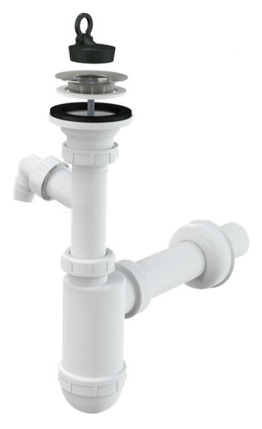 Сифон для раковины AlcaPlast A41P со штуцером для стиральной машины