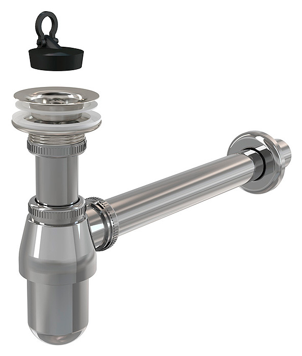 Сифон для раковины AlcaPlast A437 цельнометаллический, с водосливом 5/4"