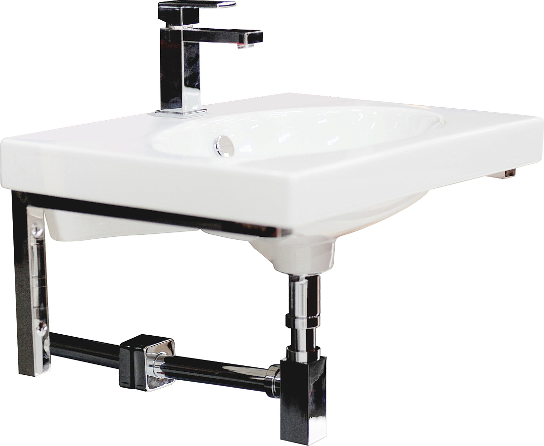 Раковина Sanita luxe Next 60 с кронштейнами, полотенцедержателем