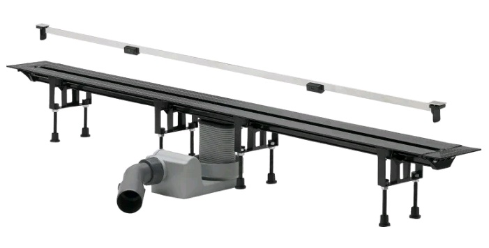 Душевой лоток Viega Advantix Vario Set 704353 с опорами, сифоном и решеткой хром матовый (модель 4965.20)