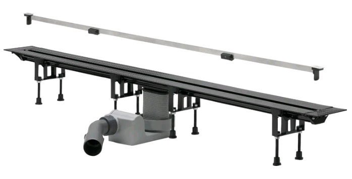 Душевой лоток Viega Advantix Vario Set 704360 с опорами, сифоном и решеткой хром глянец (модель 4965.21)