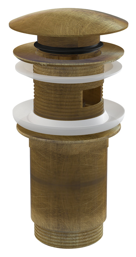 Донный клапан для раковины AlcaPlast A392 ANTIC с переливом, бронза антик