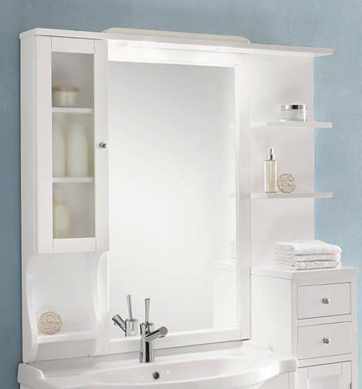 Зеркало-шкаф Eban Eleonora Modular 107 L белый с ручками