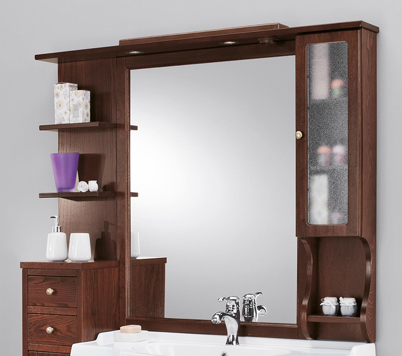 Зеркало-шкаф Eban Eleonora Modular 130 R орех с ручками