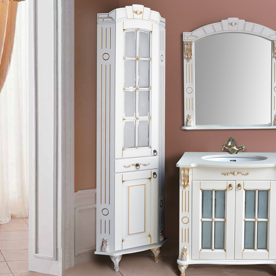 Шкаф-пенал Атолл Александрия дорато угловой