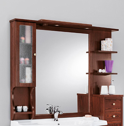 Зеркало-шкаф Eban Eleonora Modular 130 L орех с ручками