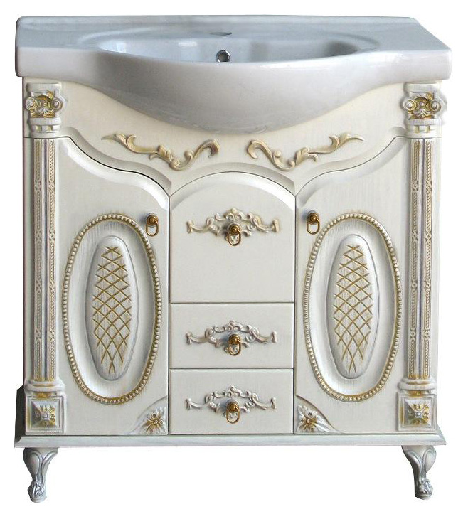 Тумба с раковиной Атолл Наполеон 287 золотая патина