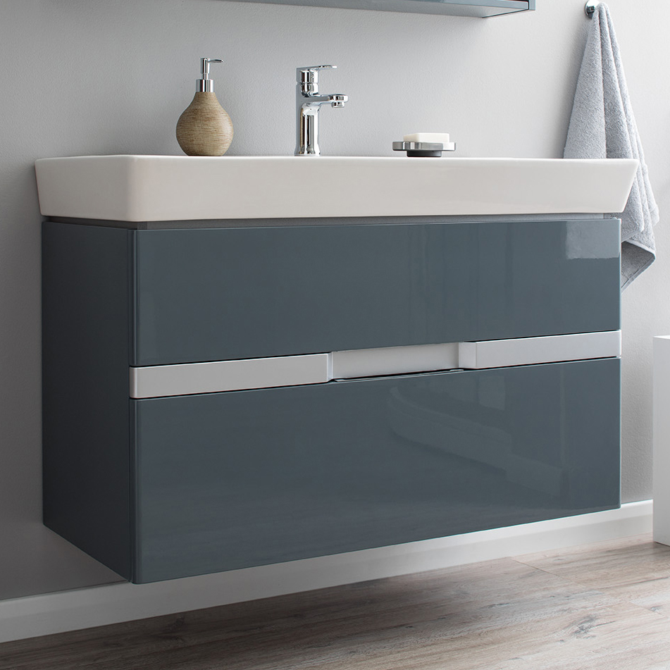 Тумба с раковиной Aquanet Виго 100 сине-серая