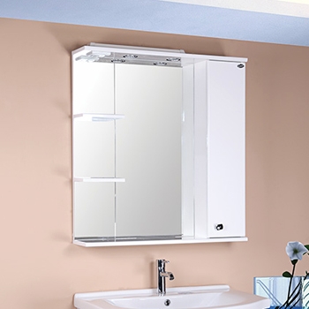 Зеркало-шкаф Onika Эльбрус 80 с подсветкой, правый, белый