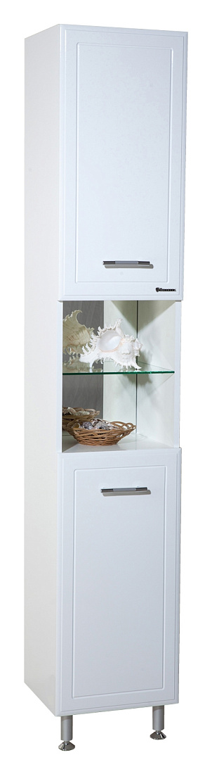 Шкаф-пенал Bellezza Коралл 35 с бельевой корзиной универсальный