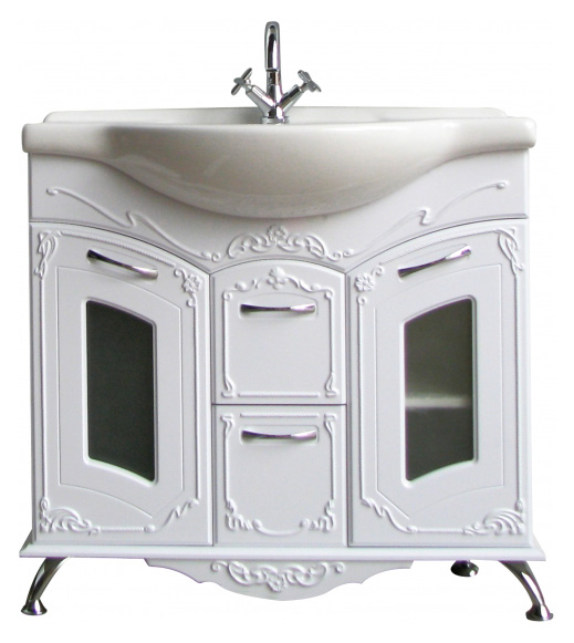 Тумба с раковиной Атолл Мастер и Маргарита белая