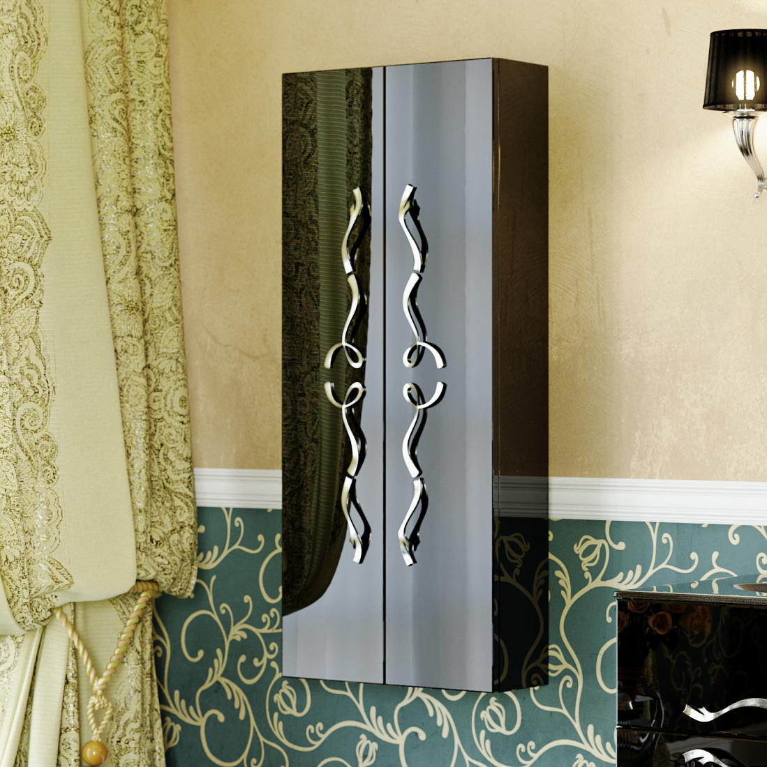 Шкаф-пенал Clarberg Due Amanti 50 черный, без ручек