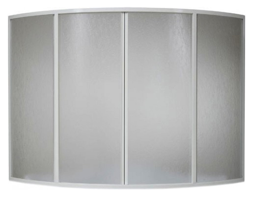 Шторка на ванну Bas Алегра 4 створки, стекло Грэйп