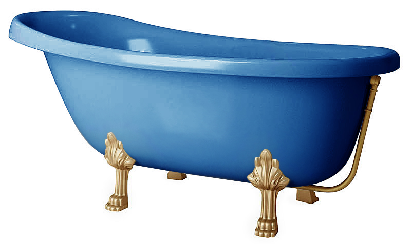 Ванна из искусственного камня Castone Даллас цветная, ножки бронза, слив бронза