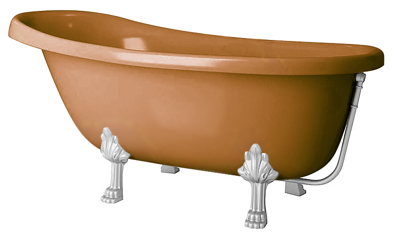 Ванна из искусственного камня Castone Даллас цветная, ножки хром, слив хром