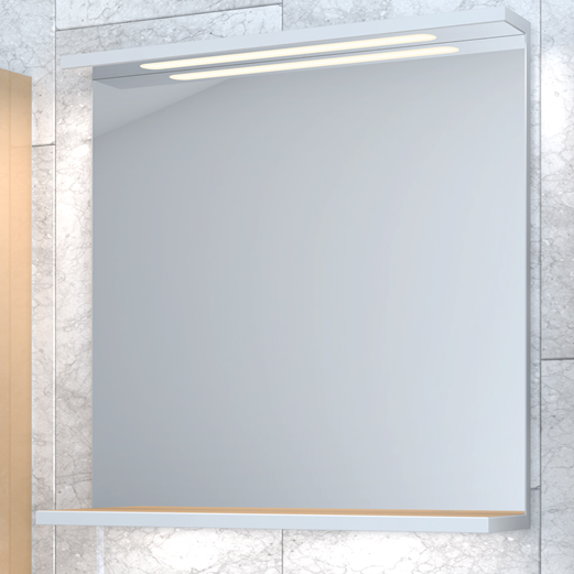 Зеркало Gemelli Glass Top Led 75 с нижней полкой (подсветка С) colorglass