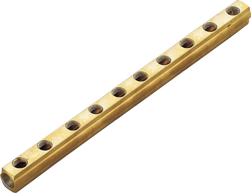 Коллектор Tiemme 1&quot; х 1/2&quot;, латунный, 10 выходов