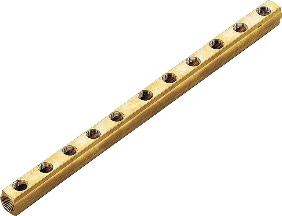 Коллектор Tiemme 1&quot; х 1/2&quot;, латунный, 11 выходов