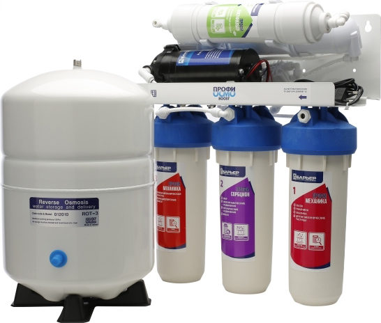 Система обратного осмоса Барьер Профи Осмо Boost 100 с насосом повышения давления