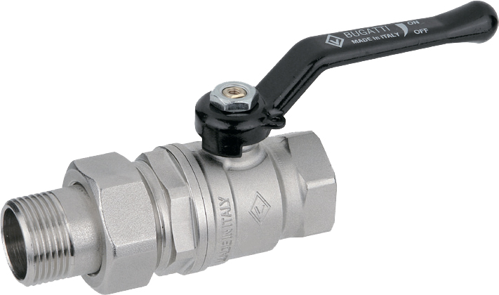 Шаровый кран Bugatti New Jersey 920 2 нар-вн, с накидной гайкой, рычаг