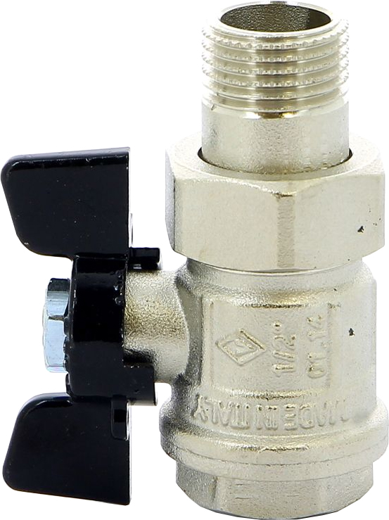 Шаровый кран Bugatti New Jersey 922 1/2 нар-вн, с накидной гайкой, бабочка