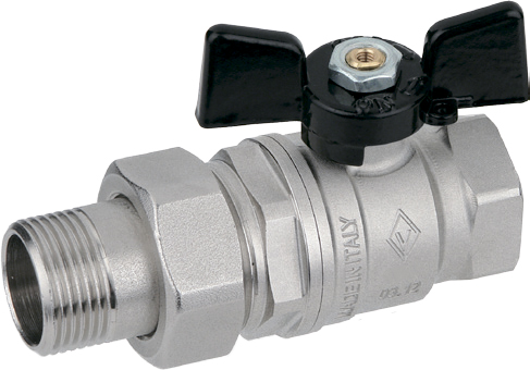 Шаровый кран Bugatti New Jersey 922 1 нар-вн, с накидной гайкой, бабочка