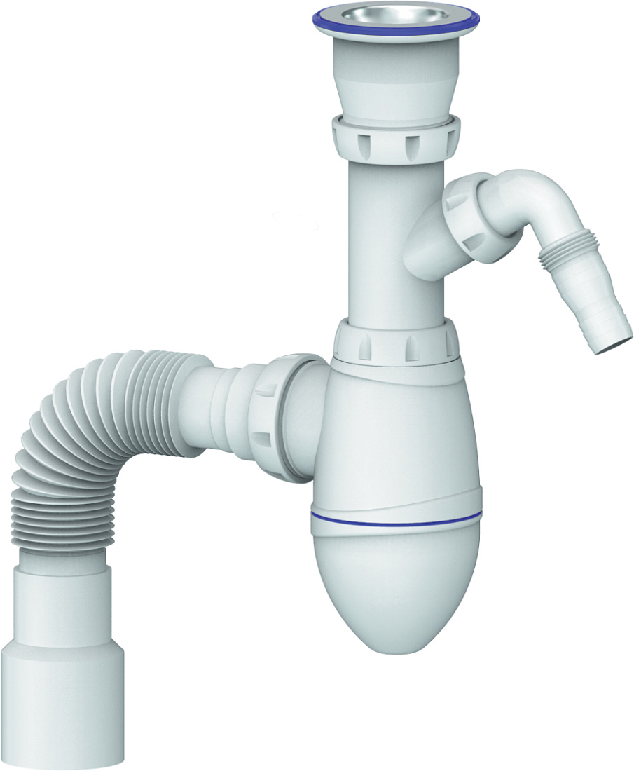 Сифон для раковины Unicorn A320V с отводом для стиральной машины