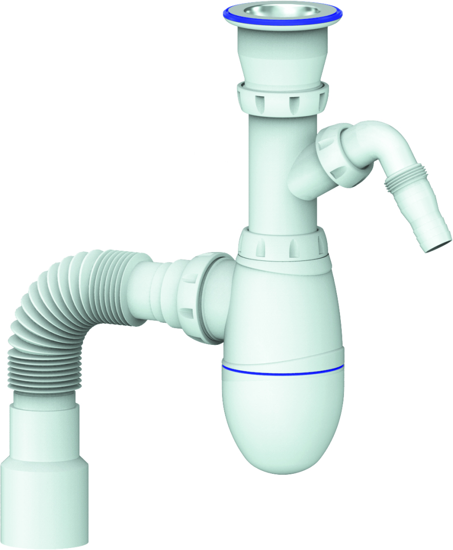 Сифон для мойки Unicorn B320V с отводом для стиральной машины