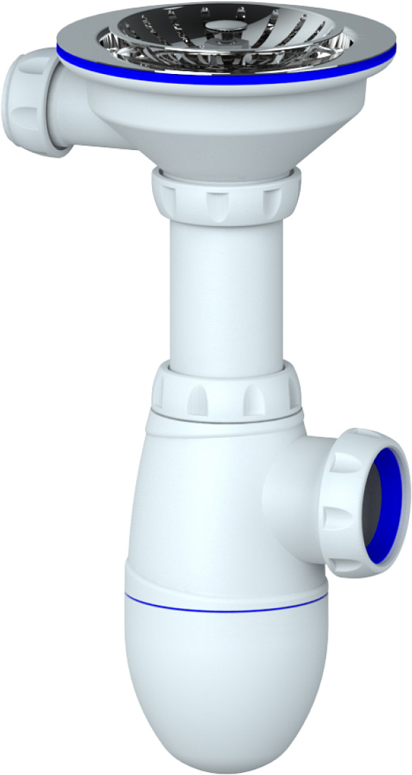 Сифон для мойки Unicorn B412 с отверстием для шланга перелива