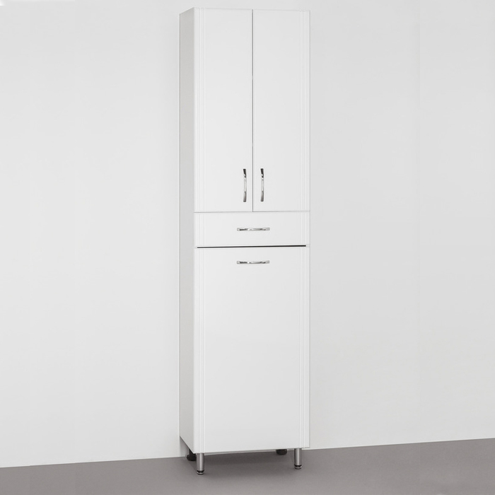 Шкаф-пенал Style Line Эко Стандарт 48 с бельевой корзиной, белый