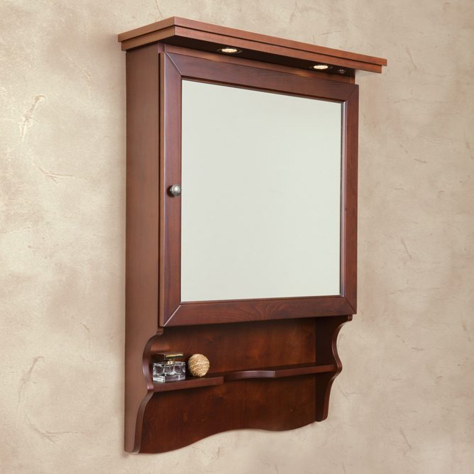 Зеркало-шкаф La Beaute Classic Lorette 75 орех матовый, фурнитура серебро