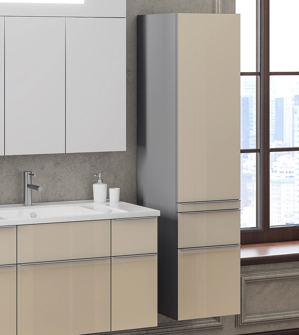 Шкаф-пенал Smile Кристалл 30 бежевый, R