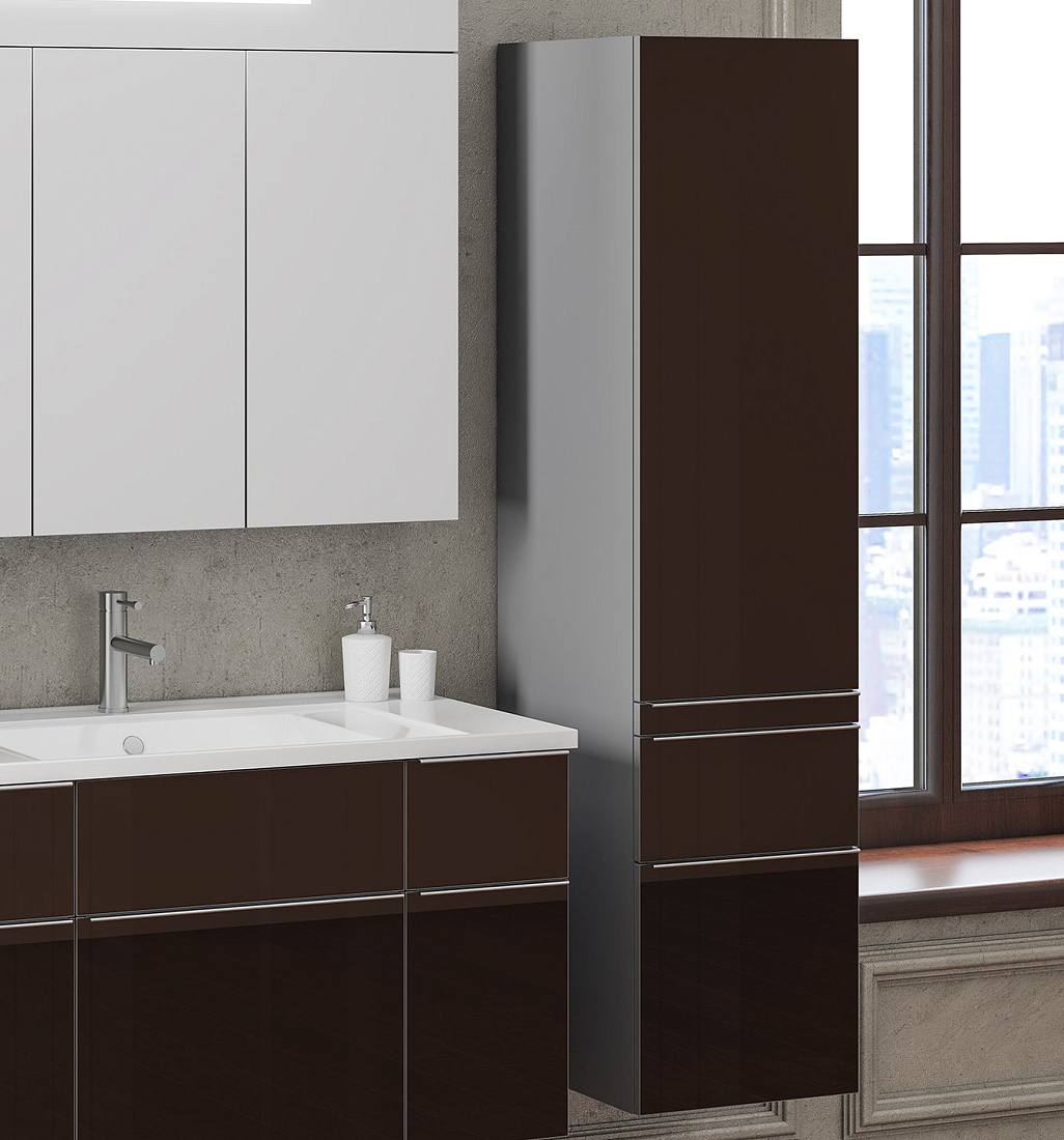 Шкаф-пенал Smile Кристалл 30 коричневый, R