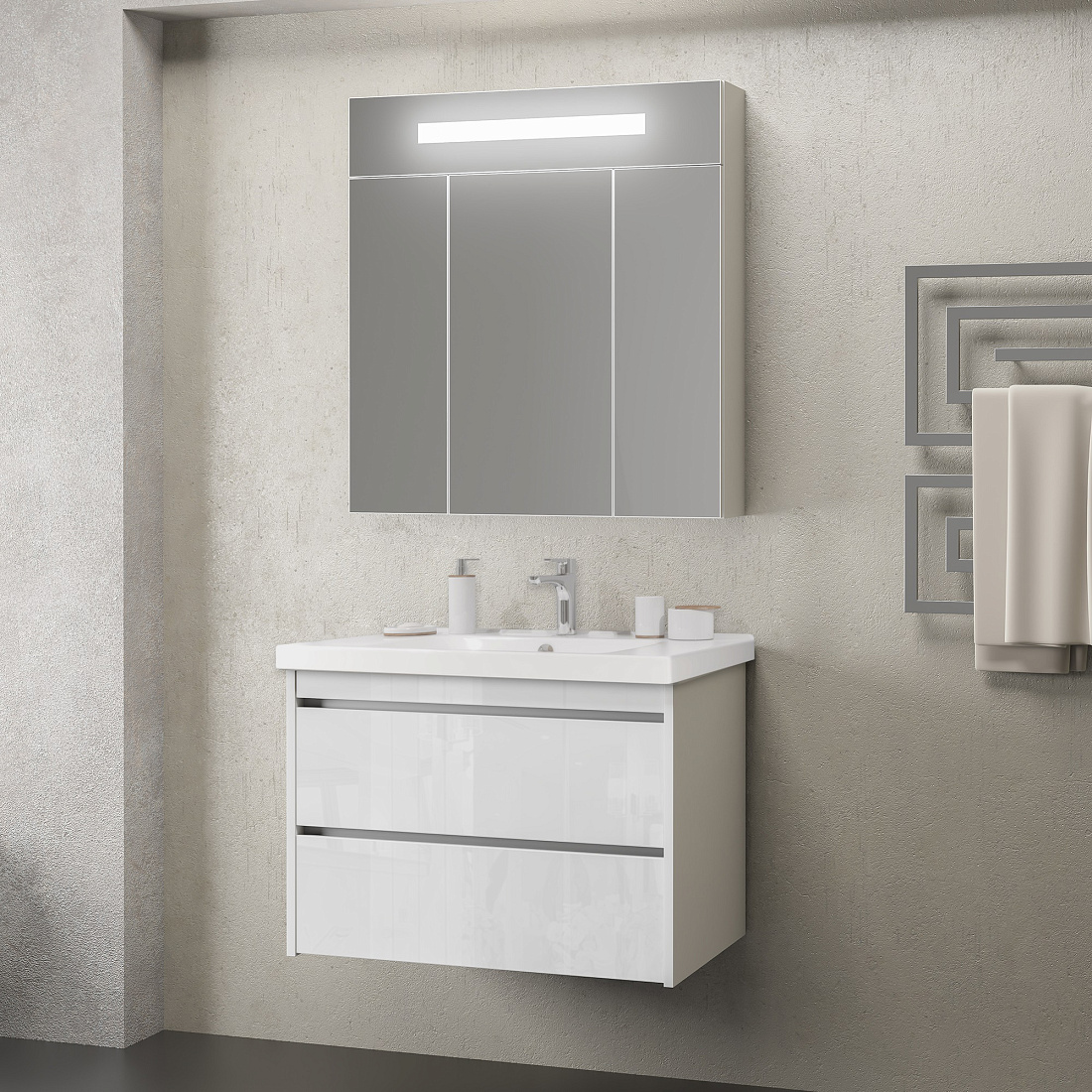 Мебель для ванной Smile Фреш 80 белая