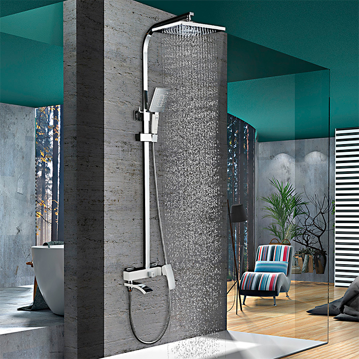 Душевая стойка Gappo G2407-8 хром/белый