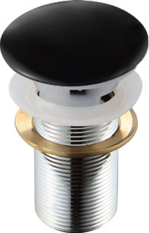 Донный клапан для раковины Melana MLN-ТB18 с отверстием под перелив, черный