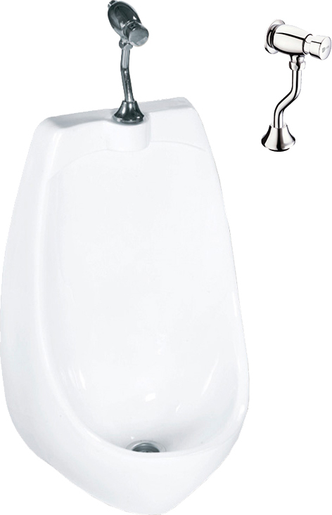 Комплект  Писсуар Rosa Люкс подвесной + Смывное устройство для писсуаров Lemark Project LM4612C