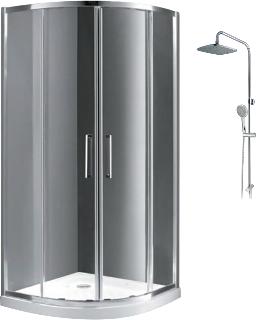 Комплект  Душевой уголок Duschraum Wetter Round А101 с поддоном + Душевая стойка Am.Pm Move F07M0000