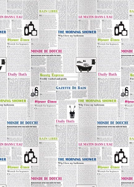 Штора для ванной Bacchetta Newspaper 180х200