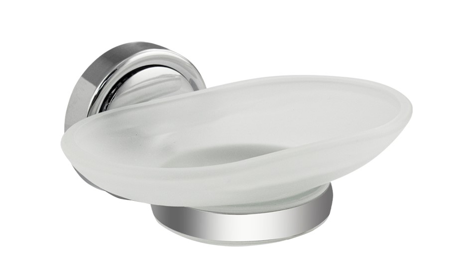 Мыльница Санакс 1207 стеклянная, с креплением к стене