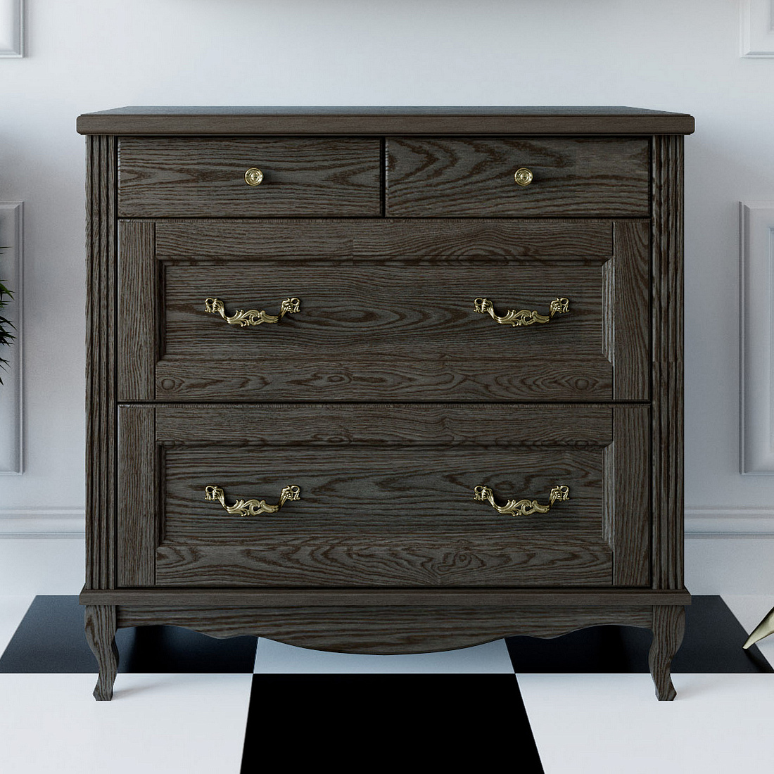 Комод ValenHouse Лиора 90 кальяри, фурнитура бронза