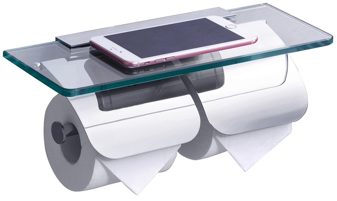 Держатель туалетной бумаги Rush Edge ED77132 с двойной полкой для телефона