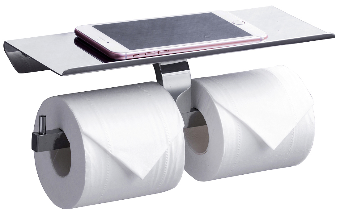 Держатель туалетной бумаги Rush Edge ED77142B с двойной полкой для телефона, модель B