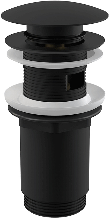 Донный клапан для раковины AlcaPlast A392 BLACK с переливом, черный матовый