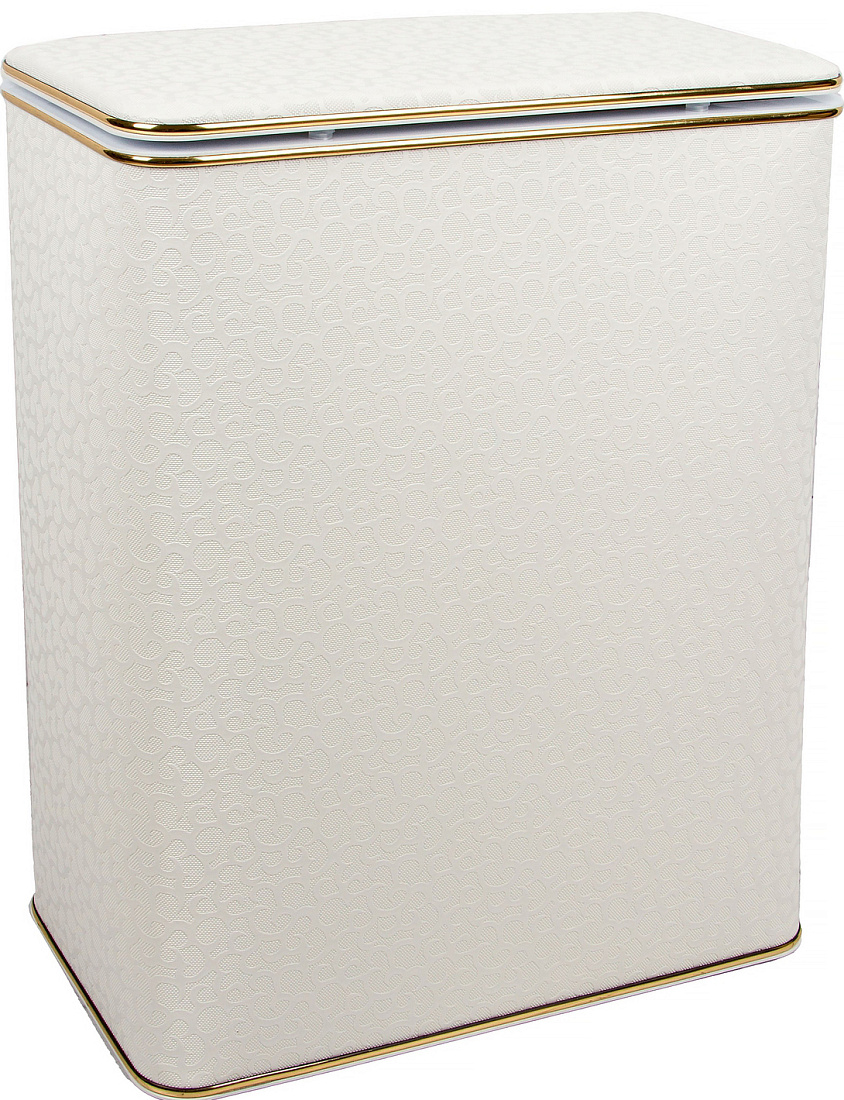 Корзина для белья Geralis FWG-B белая, золото, стандартная